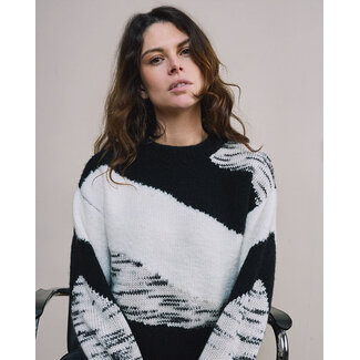 Another Label ALBrissa knitted pull l/s Black white melee