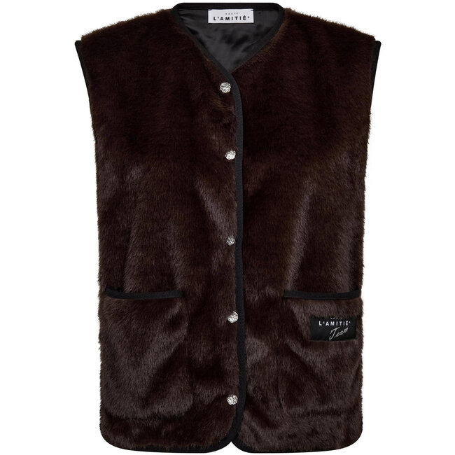 HAUTE L'AMITIÉ Fur Tech Vest Mocca