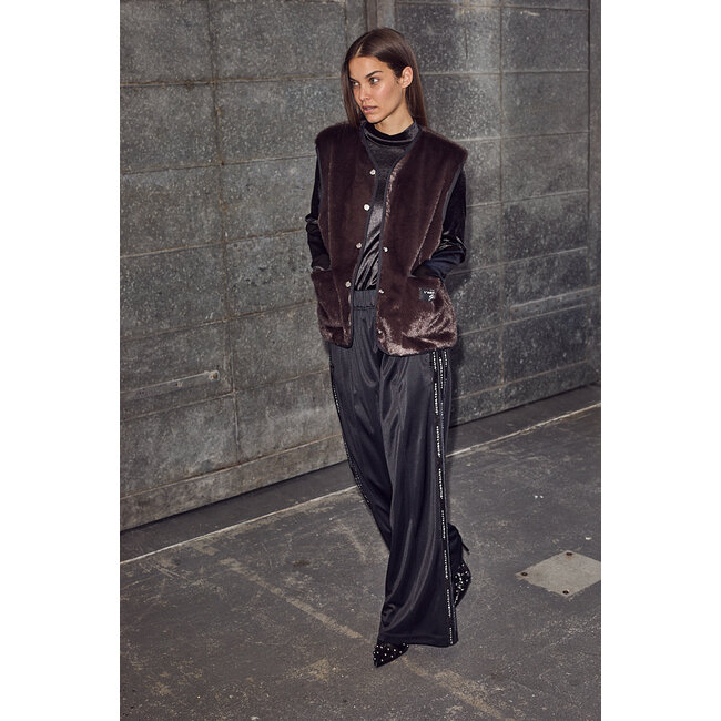 HAUTE L'AMITIÉ Fur Tech Vest Mocca