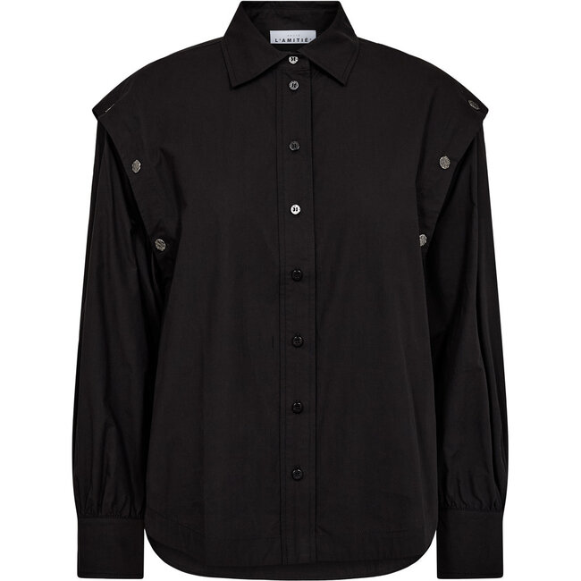 HAUTE L'AMITIÉ Button Sleeve Shirt Black