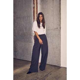 HAUTE L'AMITIÉ Michelle Pin String Tie Tall Pant Dark Grey