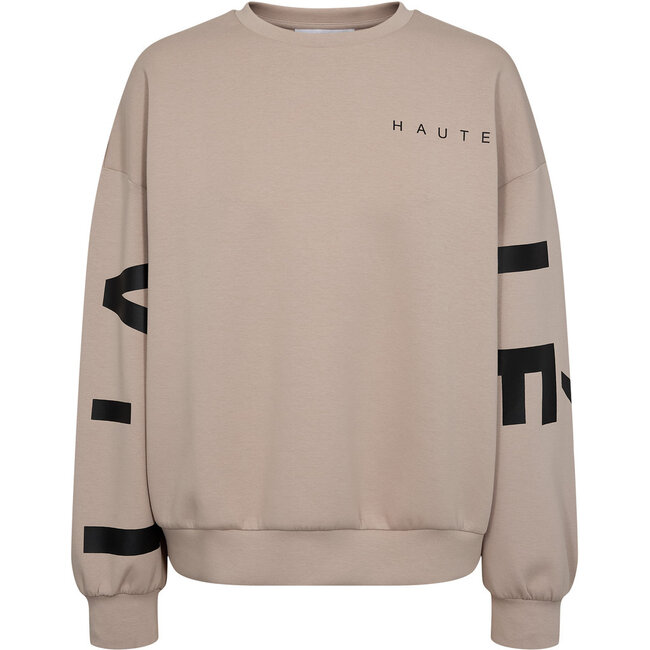HAUTE L'AMITIÉ Maxi Split Logo Sweat Beige