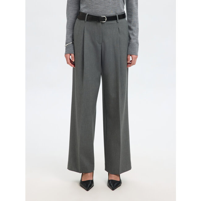Selected Femme SLFWIDE-RITA LANO MW PANT NOOS Medium Grey Melange