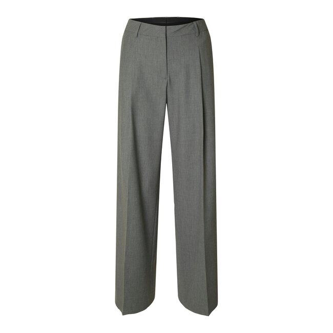 Selected Femme SLFWIDE-RITA LANO MW PANT NOOS Medium Grey Melange