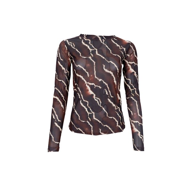 Black Colour BCANNIE MESH BLOUSE Mocca Marble