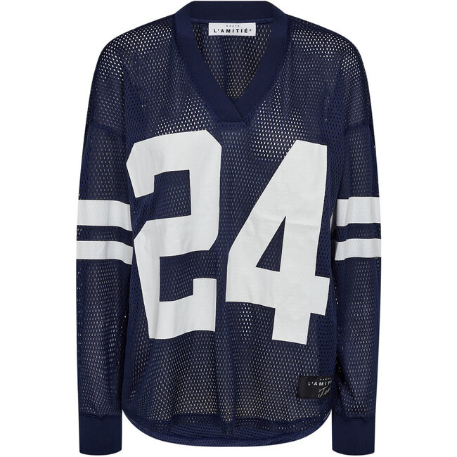HAUTE L'AMITIÉ Drift Number LS Tee Navy