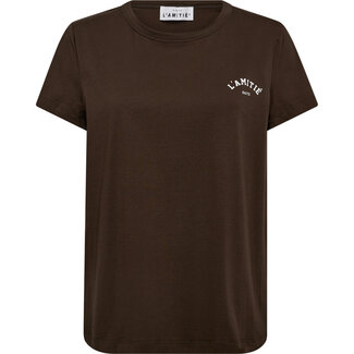 HAUTE L'AMITIÉ Mini Curve Logo Tee Mocca