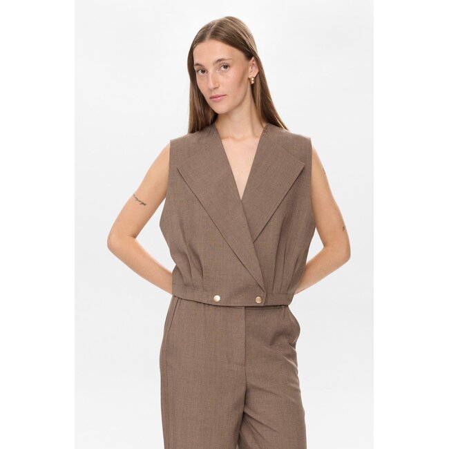 Nümph NUSHELLY WAISTCOAT Brown Lentil Melange