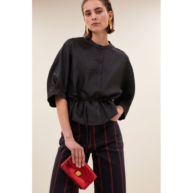 BY BAR christi bubble blouse black