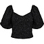 HAUTE L'AMITIÉ Dazzy Crease Sequin Top Black