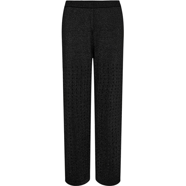 HAUTE L'AMITIÉ Hole Lurex Knit Tall Pant Black
