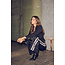 HAUTE L'AMITIÉ Baggy Lurex Logo Tall Track Pants Black