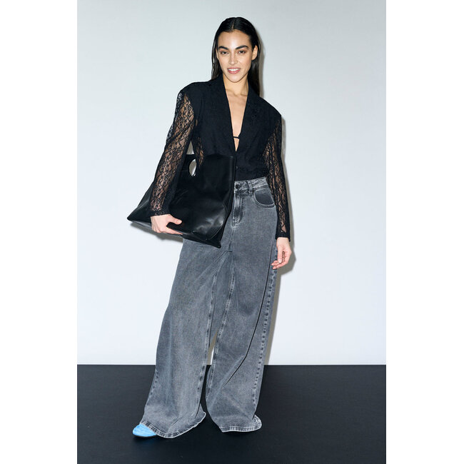 IVY-Tyla Oversize Jeans Wash Faded Grey Cannes Grey