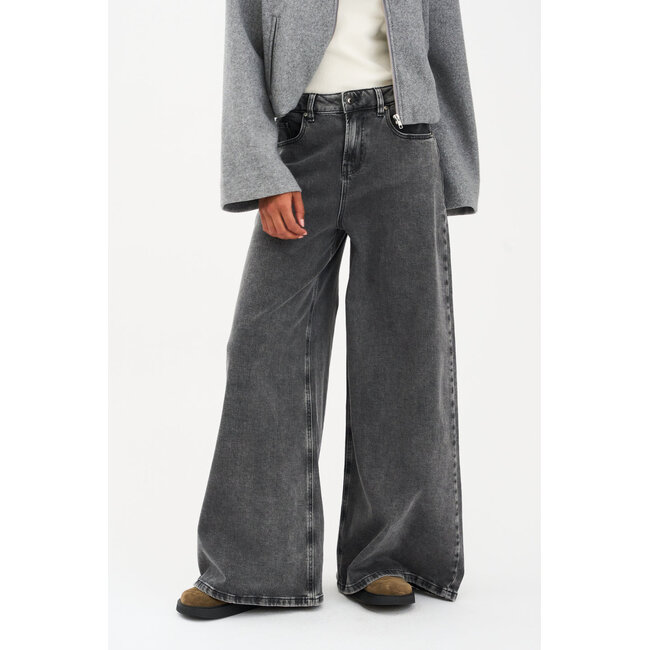 IVY-Tyla Oversize Jeans Wash Faded Grey Cannes Grey