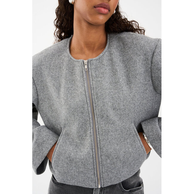 IVY-Adaleide Bomber Jacket Grey Melange
