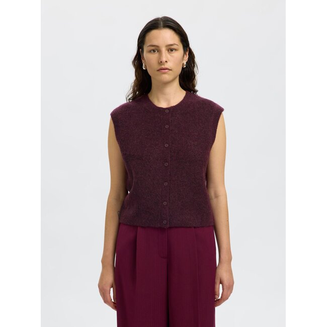 Selected Femme SLFLULU SL BUTTON O-NECK VEST FIG