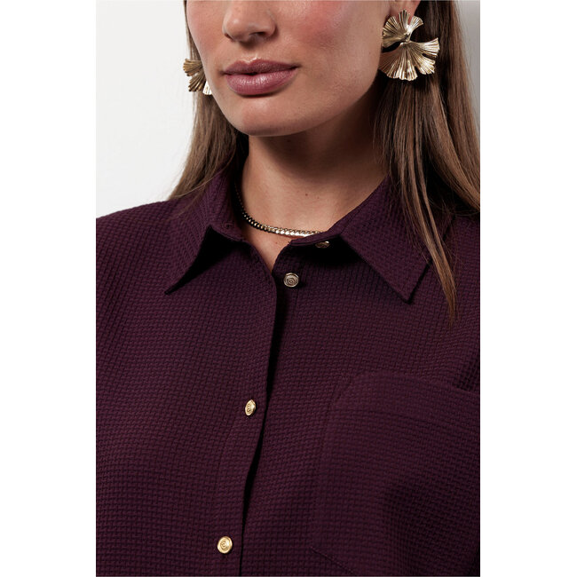 Studio Anneloes Melani waffle blouse blackberry