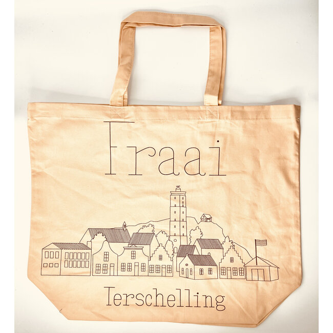Fraai canvas shopper Nude West print