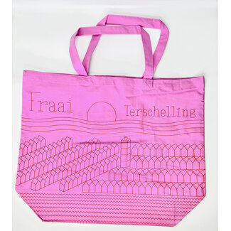 Fraai canvas shopper Roze West rode print