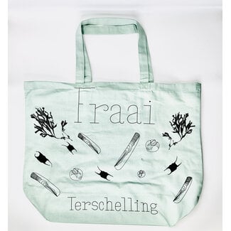 Fraai canvas shopper Groen vloedlijn
