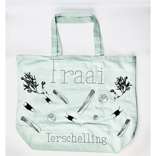 Fraai canvas shopper Groen vloedlijn