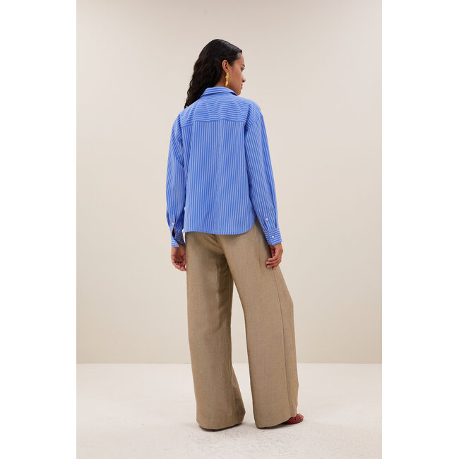 lise stripe blouse azul blue stripe