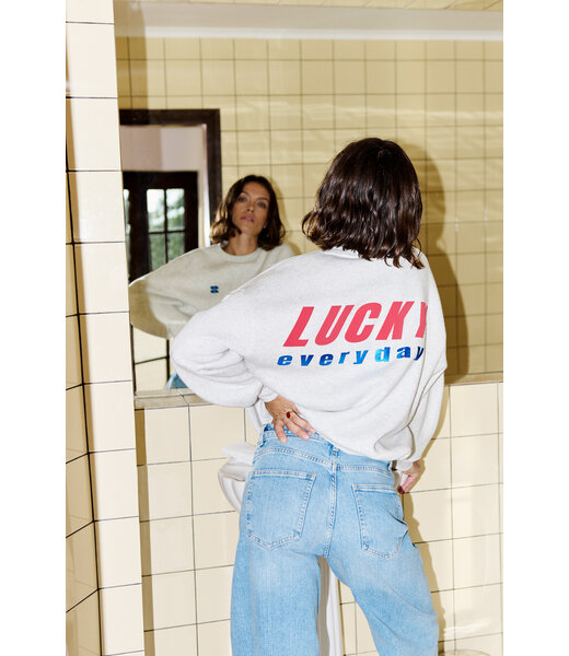 BY-BAR bibi melange lucky everyday sweater light grey melee