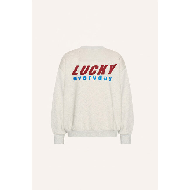 bibi melange lucky everyday sweater light grey melee