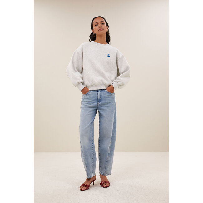 bibi melange lucky everyday sweater light grey melee