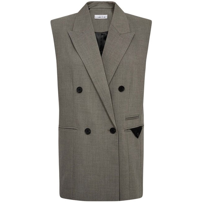 HAUTE L'AMITIÉ Nicole Triangle Tailor Vest Beige Melangé