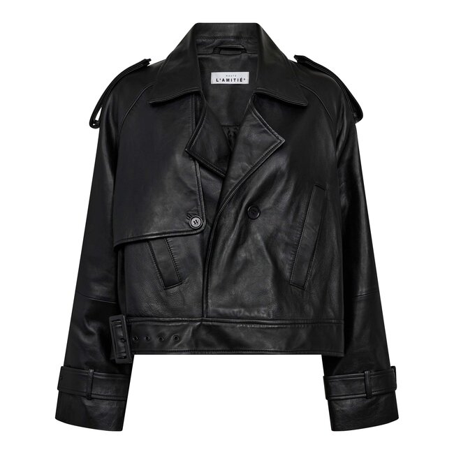 Leather Trench Jacket Black