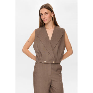 Nümph NUSHELLY WAISTCOAT Brown Lentil Melange