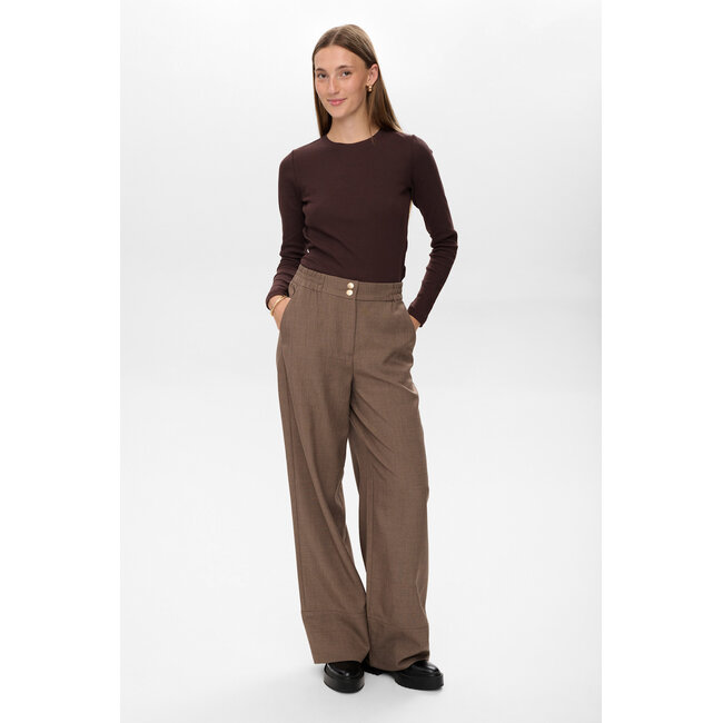 NUSHELLY PANTS Brown Lentil Melange
