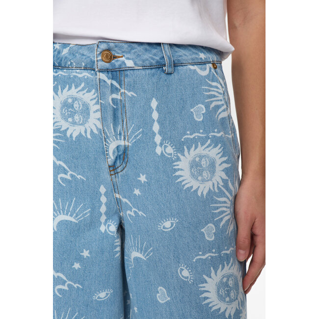 NUGISELLY HR WIDE JEANS Light Blue Denim