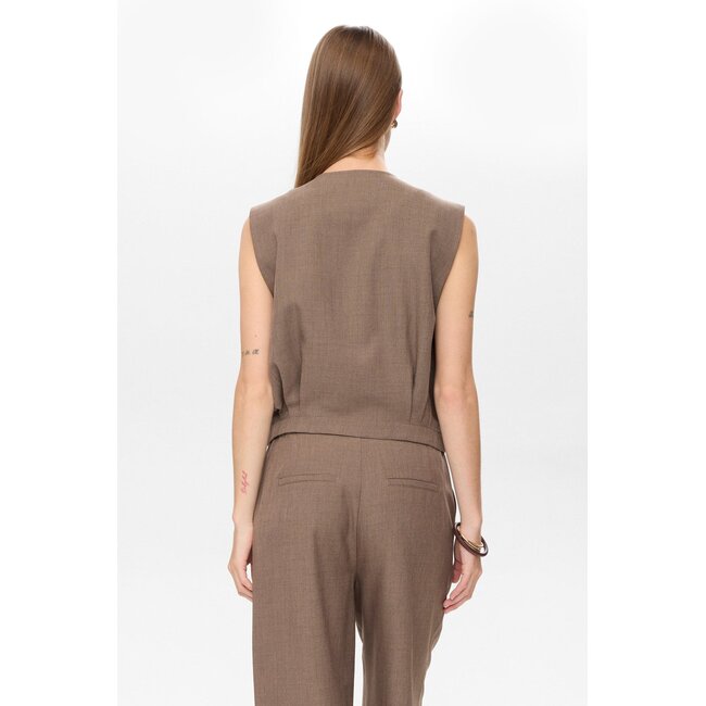 NUSHELLY WAISTCOAT Brown Lentil Melange