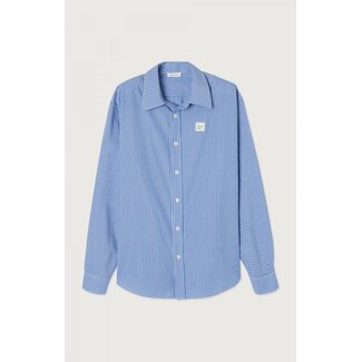 American vintage ZATYBAY Blouse RAYURES AQUA