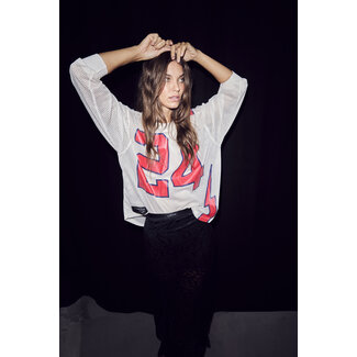 HAUTE L'AMITIÉ American Football LS Tee Pearl/ Red