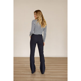 Studio Anneloes FLAIR LONG BONDED TROUSERS – BLACK