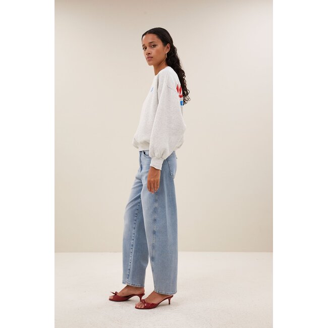 bibi melange lucky everyday sweater light grey melee