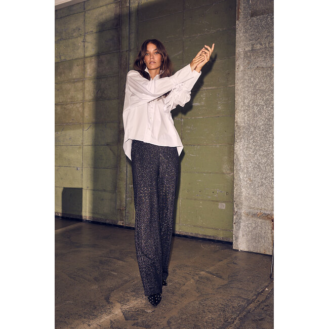 Hole Lurex Knit Tall Pant Black