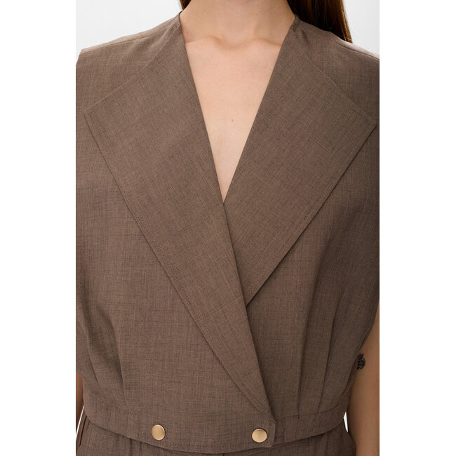 NUSHELLY WAISTCOAT Brown Lentil Melange