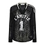 HAUTE L'AMITIÉ Lace Football V- Blouse Zwart