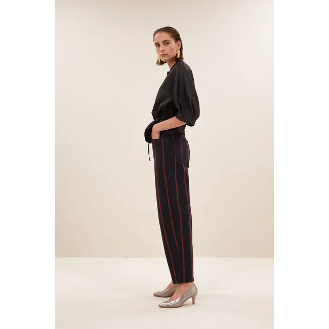 christi bubble blouse black