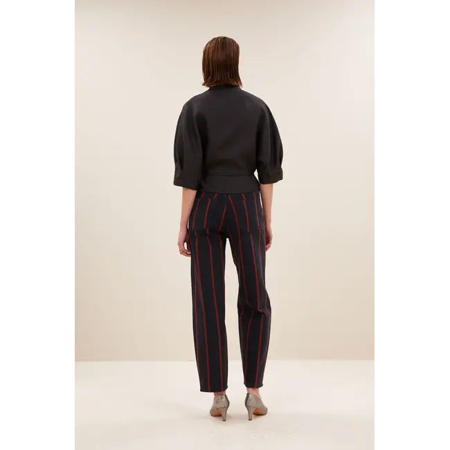 christi bubble blouse black