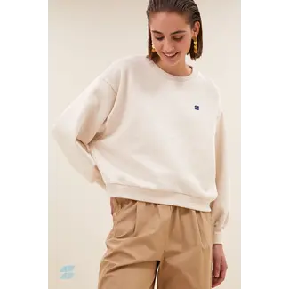 BY-BAR bibi logo sweater oyster melee