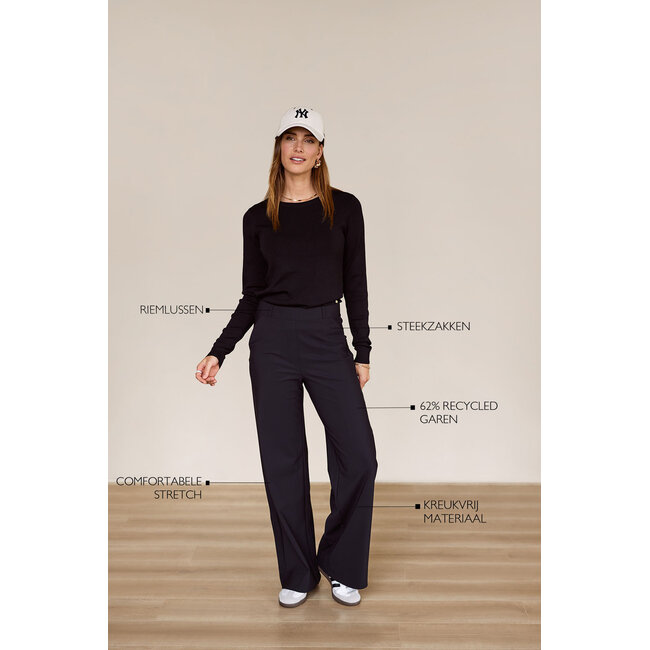 LEXIE BONDED TROUSER - BLACK