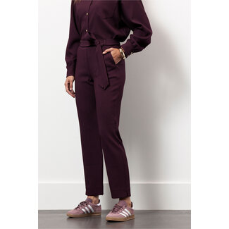 Studio Anneloes Zarja waffle trousers blackberry
