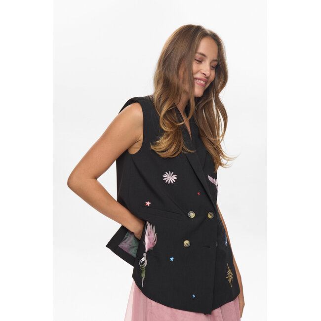 NUALMUT LONG VEST Caviar
