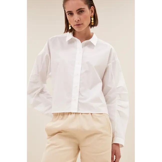 penny poplin blouse white