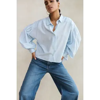 BY-BAR sarah short chambray blouse light blue